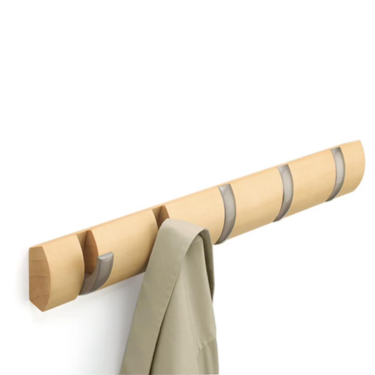 Umbra - Flip hook porte-manteau 5 pièces, naturel
