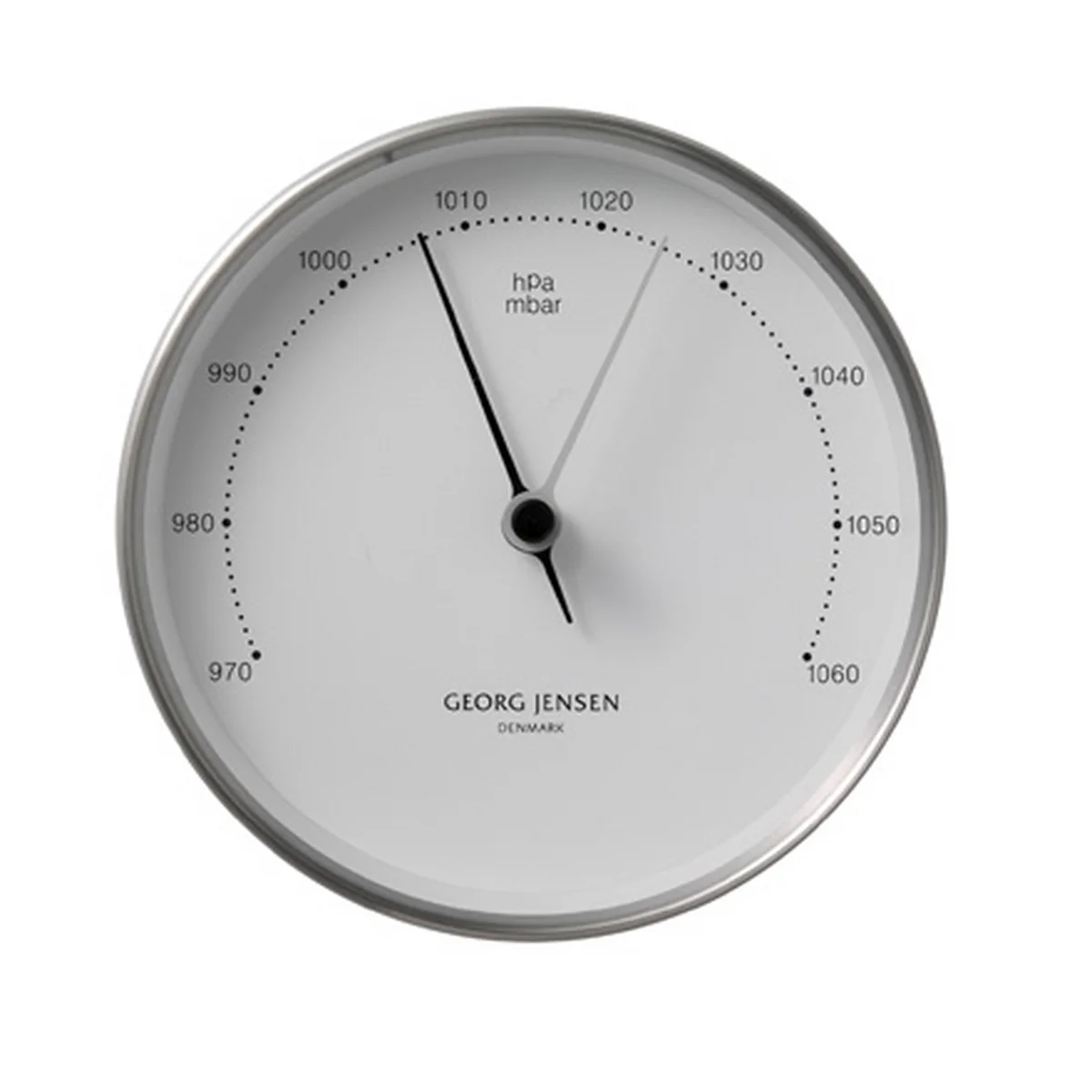 Georg Jensen - Baromètre Henning Koppel, acier / blanc Ø 10 cm