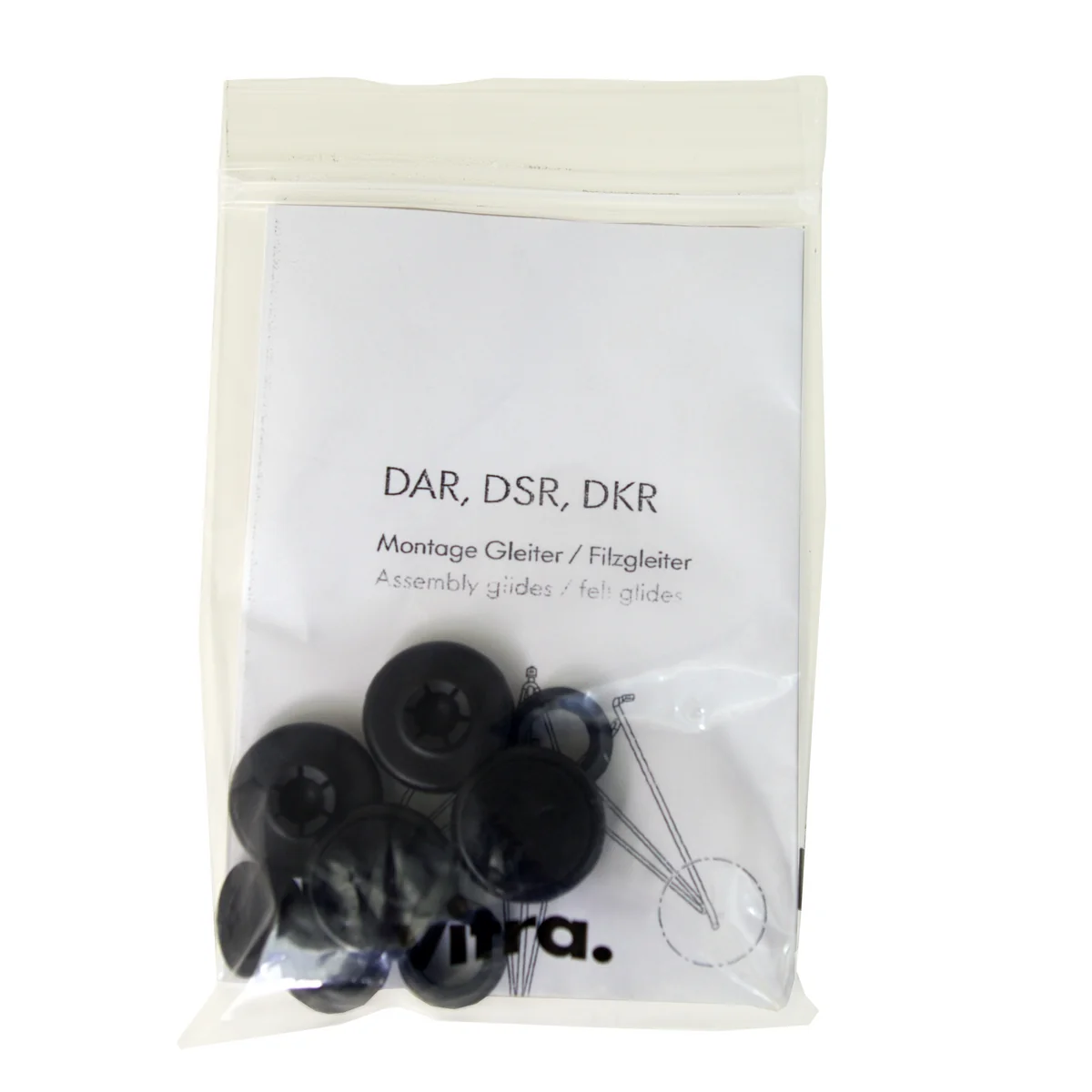Vitra - Patins de protection en feutre pour Plastic Chaise DSR, DAR et DKR, Set 4 pièces, basic dark Vitra - Patins de protection en feutre pour Plastic Chaise DSR, DAR et DKR, Set 4 pièces, basic dark