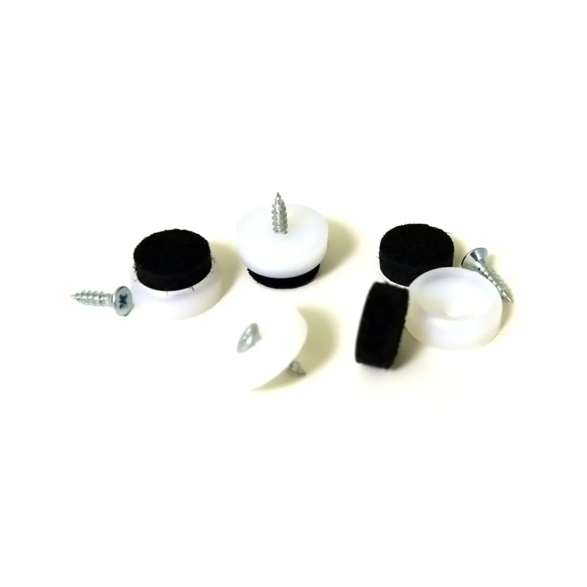 Vitra - Jeu de patins en feutre pour Plastic Chair DSW / DAW, lot de 4, blanc / noir Vitra - Jeu de patins en feutre pour Plastic Chair DSW / DAW, lot de 4, blanc / noir