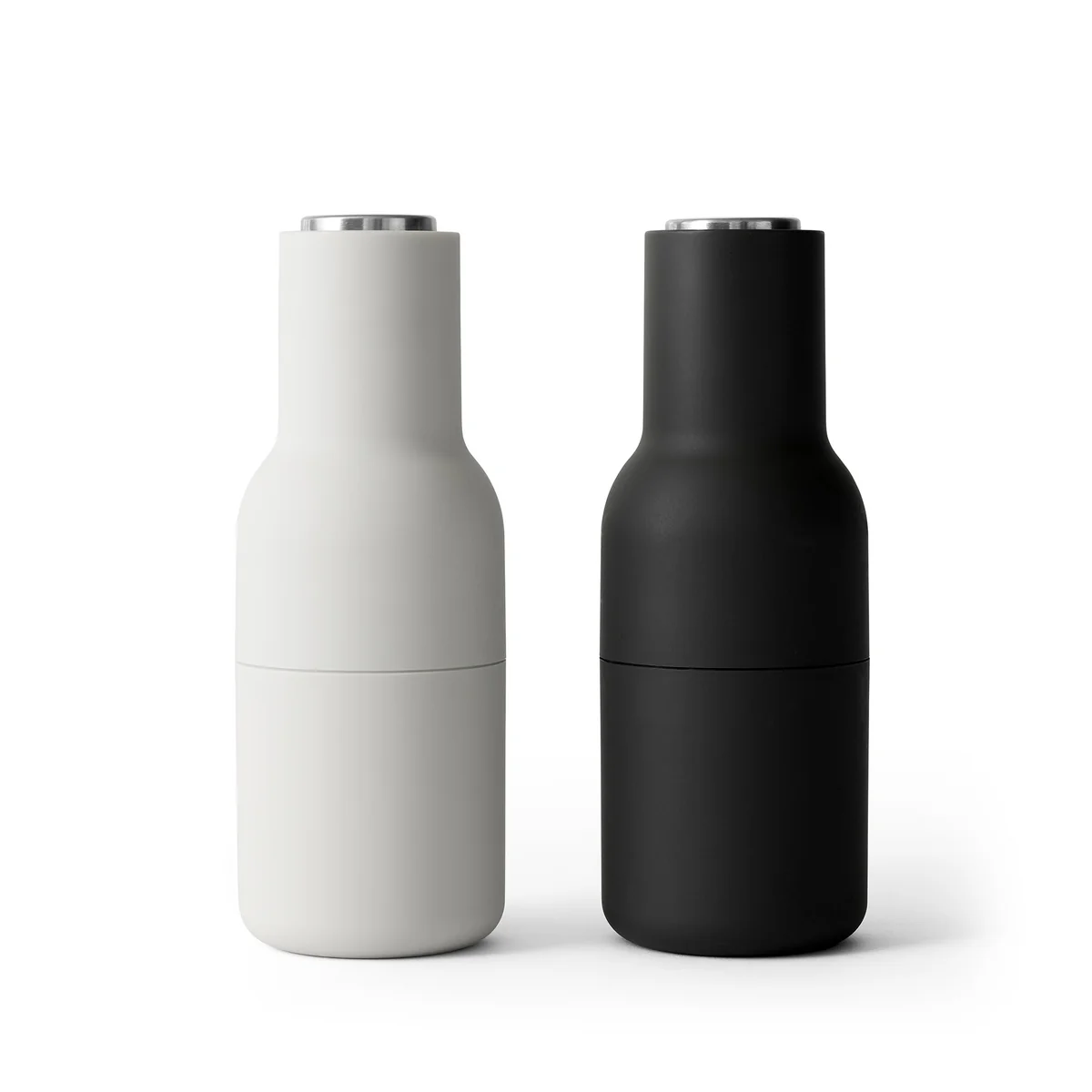 Audo - Bottle Grinder Set de moulins à sel et à poivre, ash / carbon (couvercle en acier inoxydable) Audo - Bottle Grinder Set de moulins à sel et à poivre, ash / carbon (couvercle en acier inoxydable)