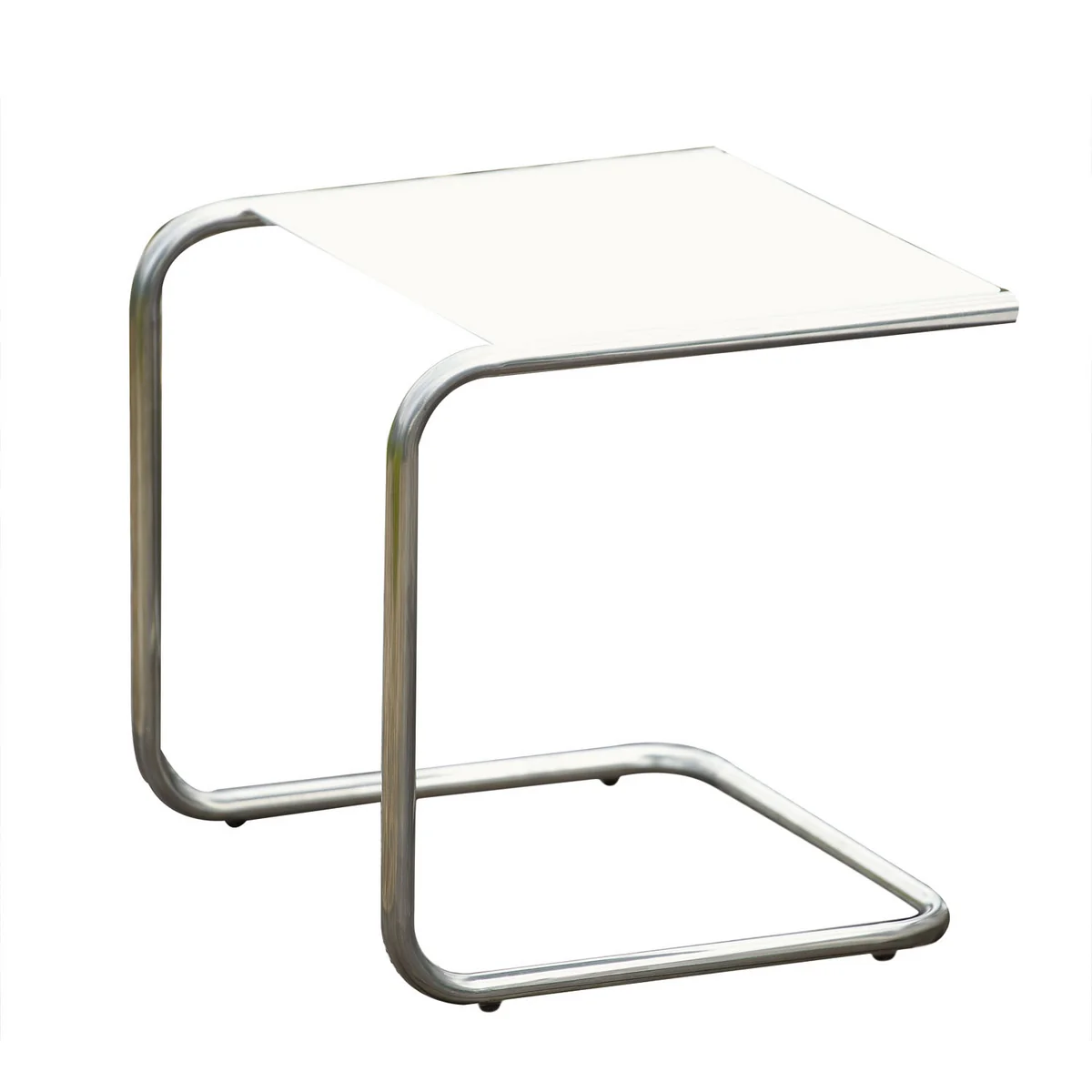 Fiam - Club Table d'appoint, aluminium / blanc Fiam - Club Table d'appoint, aluminium / blanc