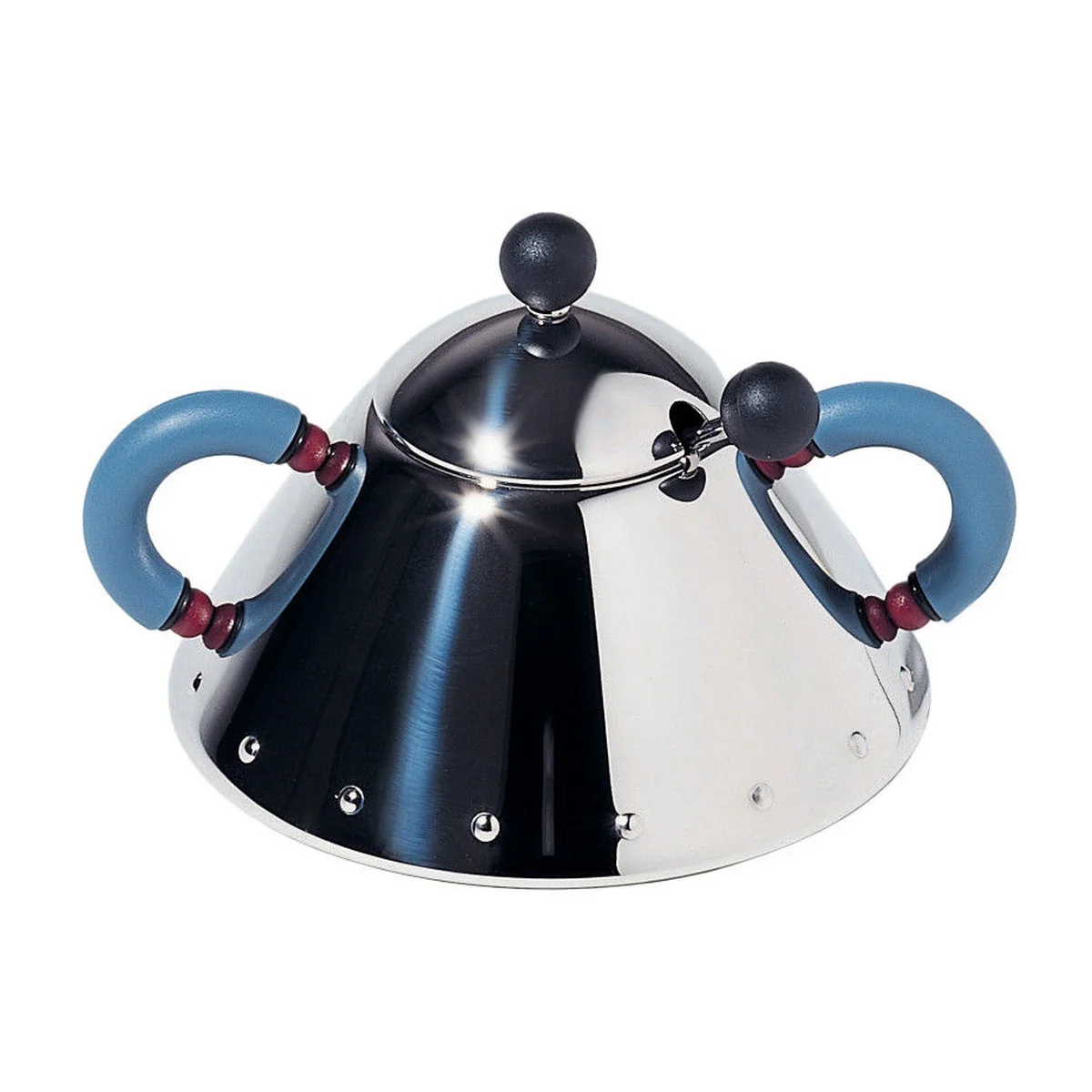 Alessi - sucre bol 9097, acier inoxydable poli / poignée bleu clair