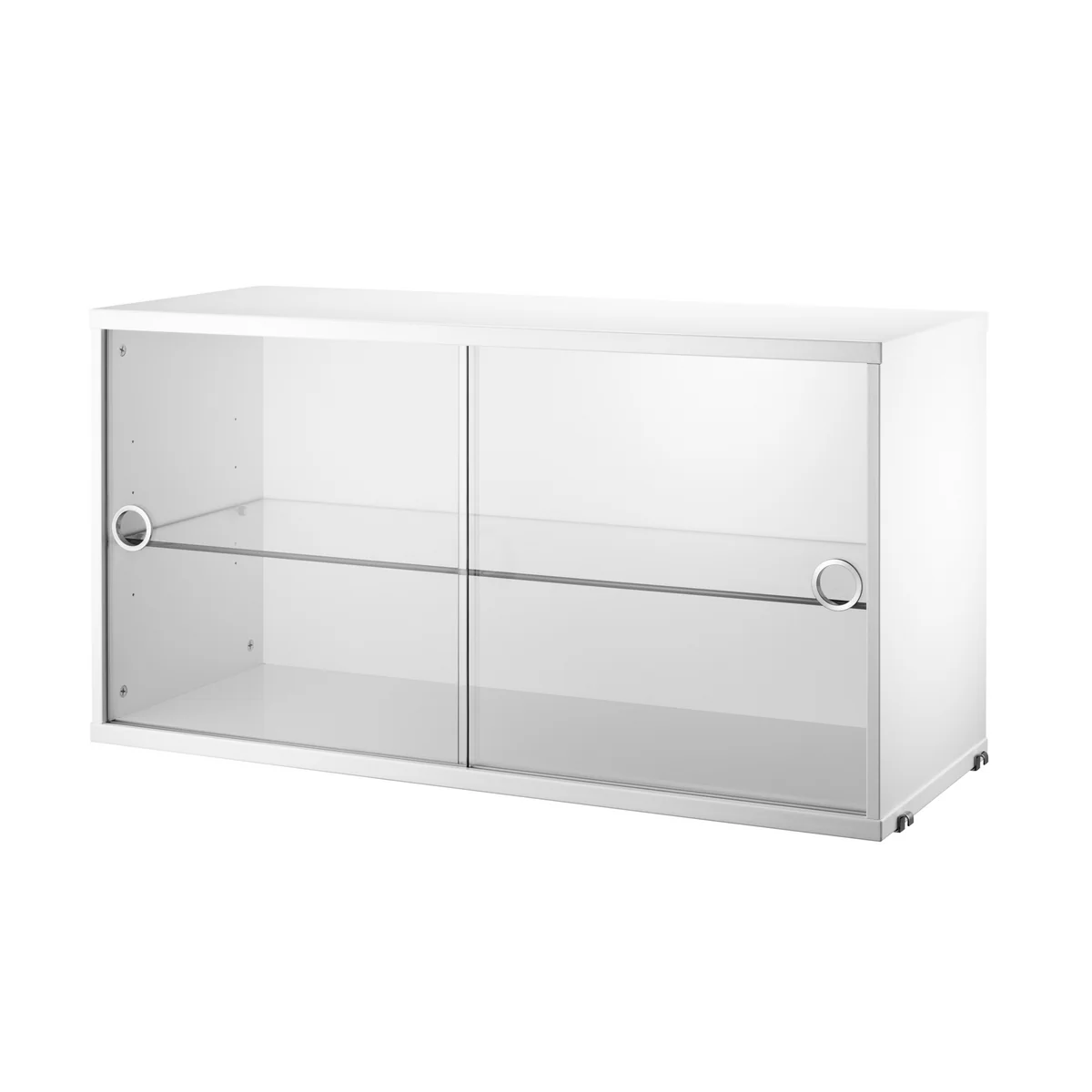 String - Armoire vitrine avec portes coulissantes en verre 78 x 30 cm, blanc String - Armoire vitrine avec portes coulissantes en verre 78 x 30 cm, blanc