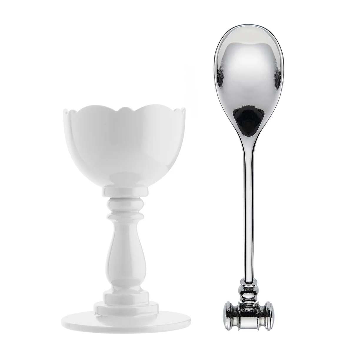 Alessi - Coquetier et cuillère Dressed, blanc