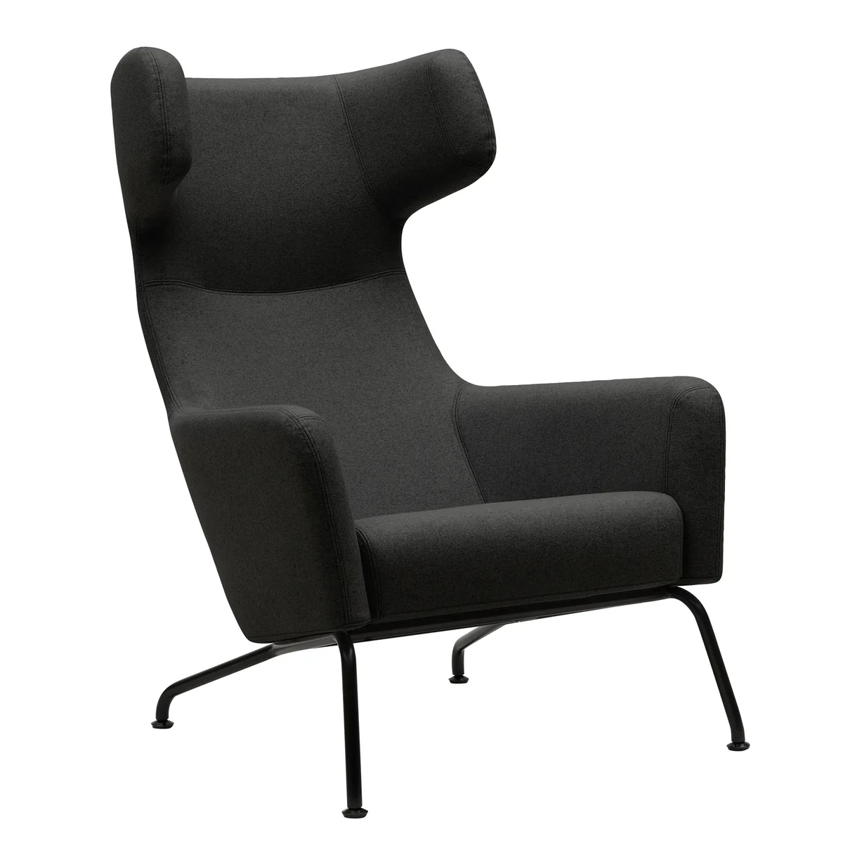 Softline - Havana Fauteuil à oreilles, piétement noir / Vision gris foncé (439) Softline - Havana Fauteuil à oreilles, piétement noir / Vision gris foncé (439)