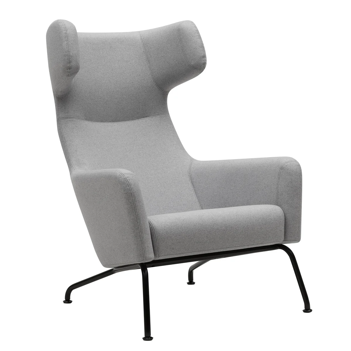 Softline - Havana Fauteuil à oreilles, structure noire / feutre gris clair (620) Softline - Havana Fauteuil à oreilles, structure noire / feutre gris clair (620)
