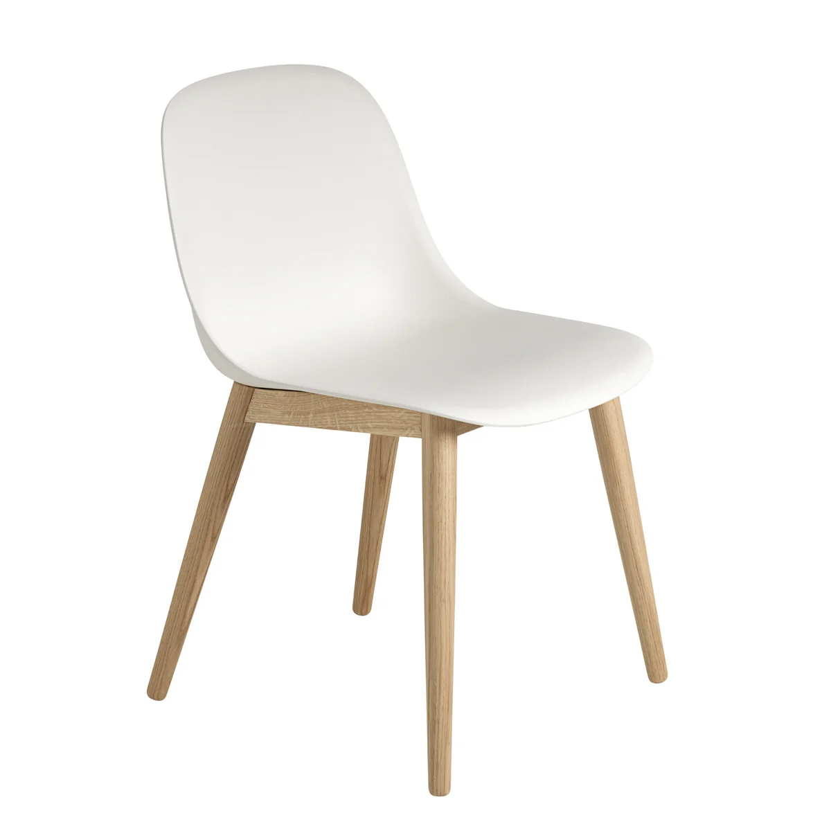 Muuto - Fiber Side Chair Wood Base, chêne / blanc recyclé Muuto - Fiber Side Chair Wood Base, chêne / blanc recyclé