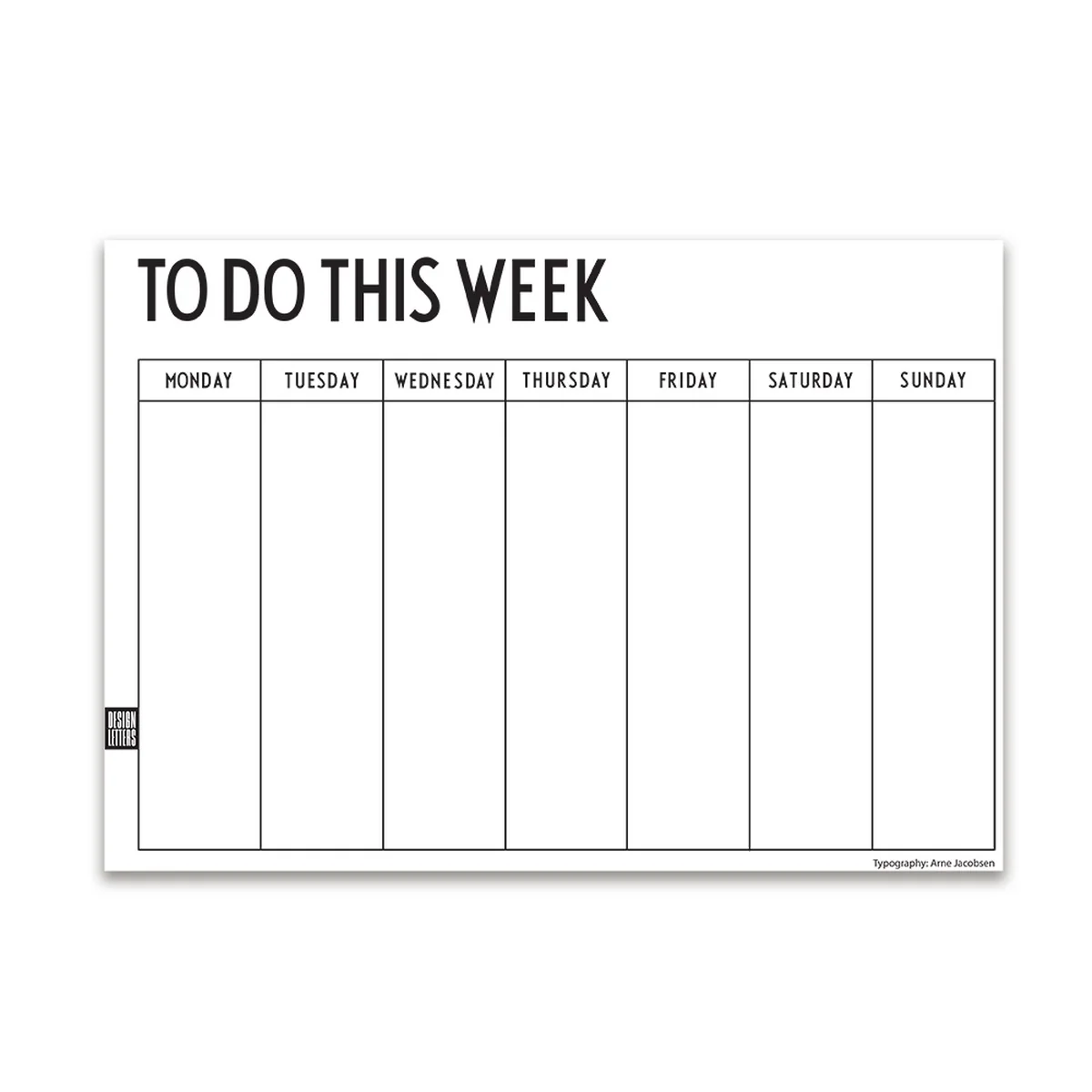Design Letters - Weekly Planner A4 Design Letters - Weekly Planner A4