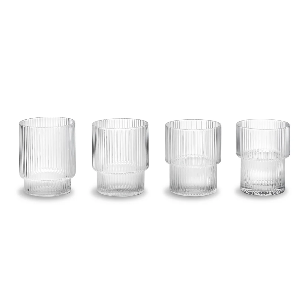 Ferm Living - Ripple Verres, transparents (set de 4)