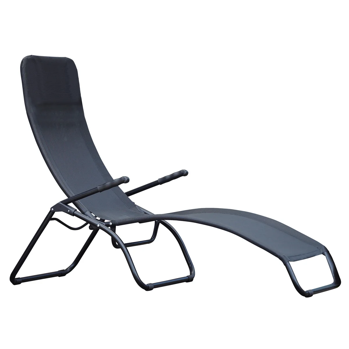 Fiam - Chaise longue de terrasse Samba , aluminium noir / noir Fiam - Chaise longue de terrasse Samba , aluminium noir / noir