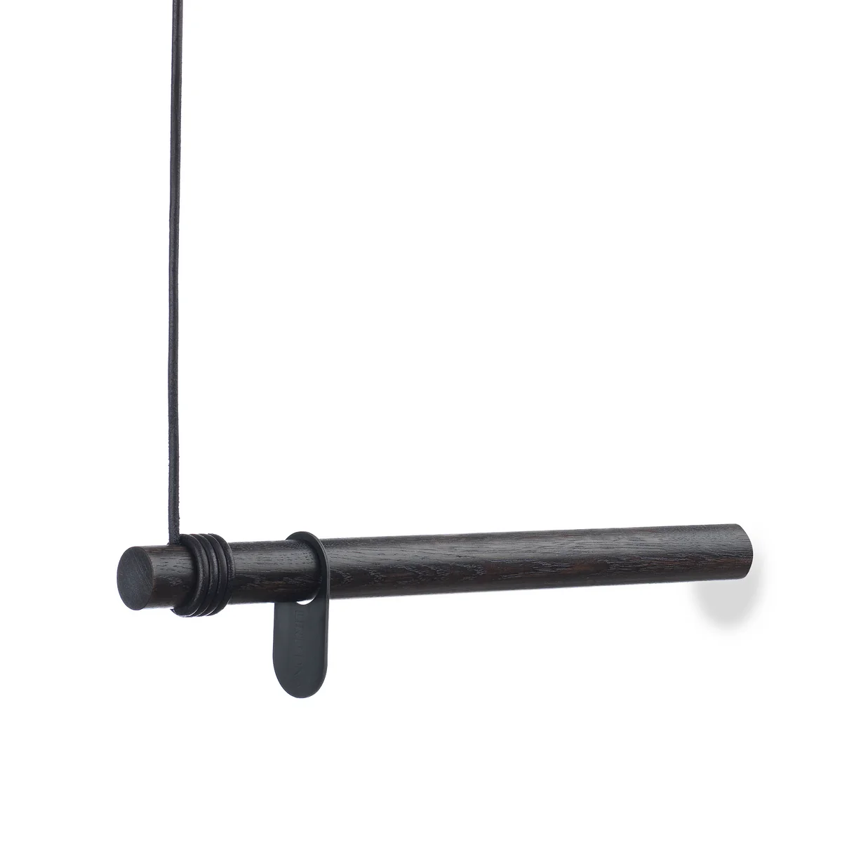 Lind DNA - Wall Swing Portemanteau mural 50 cm, chêne noir / cuir noir