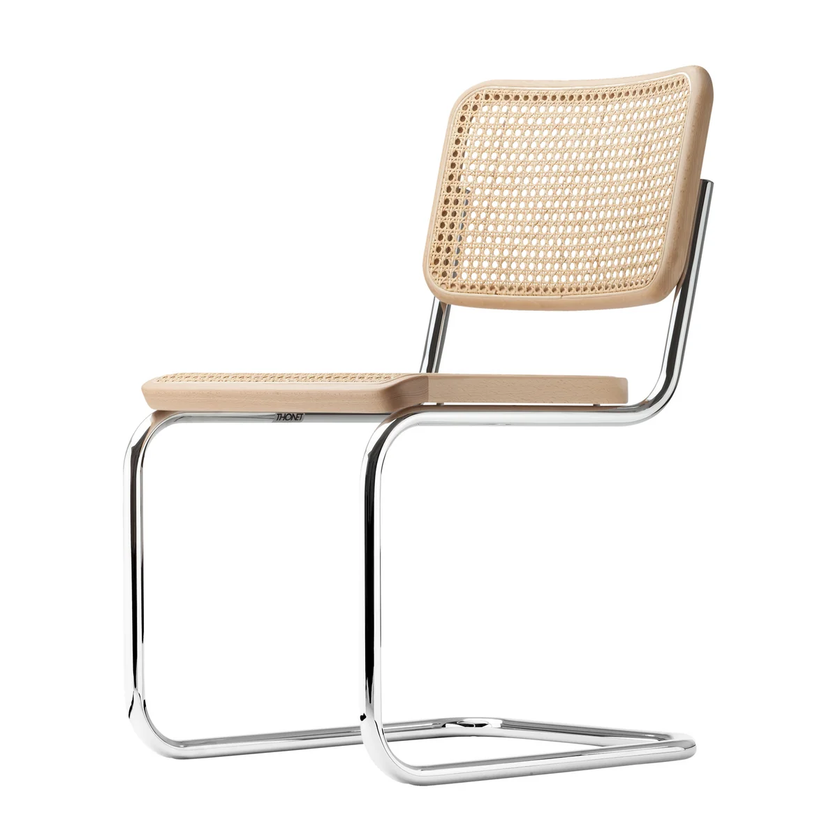 Thonet - S 32 V Chaise, chrome / hêtre naturel (TP 17) / cannage avec tissu de soutien en plastique Thonet - S 32 V Chaise, chrome / hêtre naturel (TP 17) / cannage avec tissu de soutien en plastique
