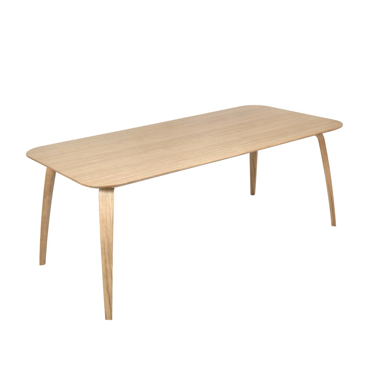 GUBI - Table de salle à manger, rectangulaire / 100 x 200 cm, chêne