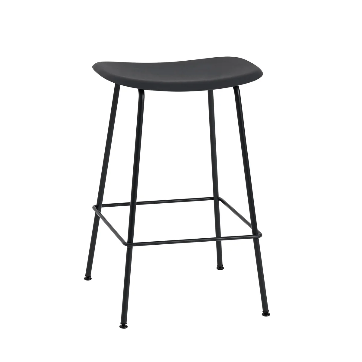 Muuto - Fiber Tabouret de bar Tube Base H 65 cm, noir Muuto - Fiber Tabouret de bar Tube Base H 65 cm, noir