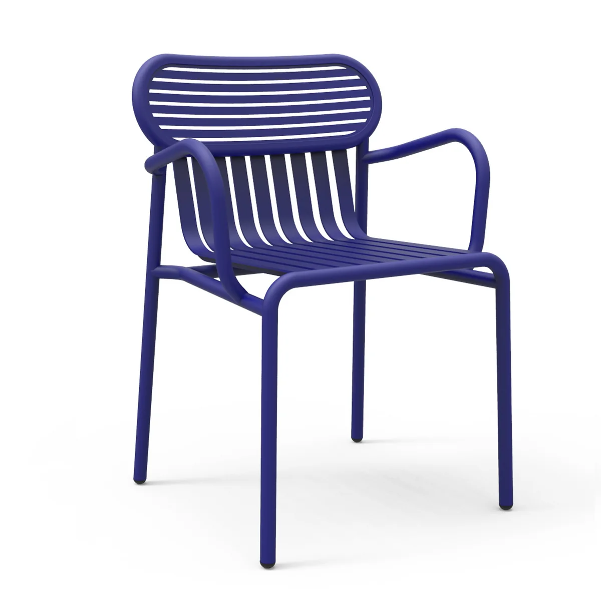 Petite Friture - Week-End Bridge Chaise avec accoudoirs pour l'extérieur, bleu (RAL 5002)