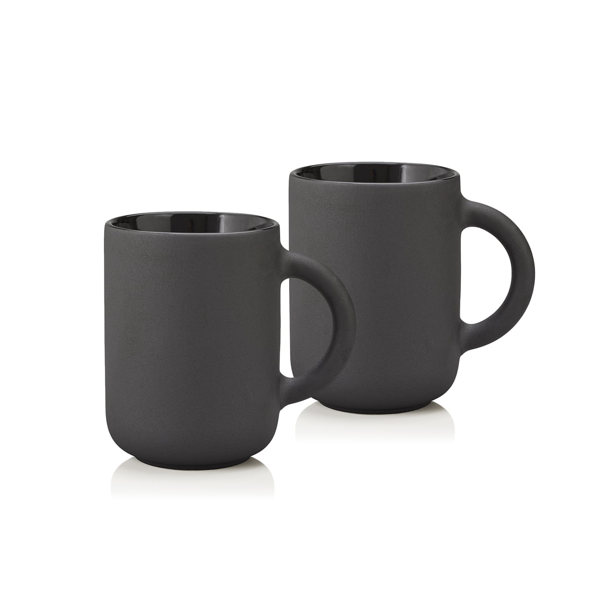 stelton - mugs theo 0,35 l, noir (lot de 2)