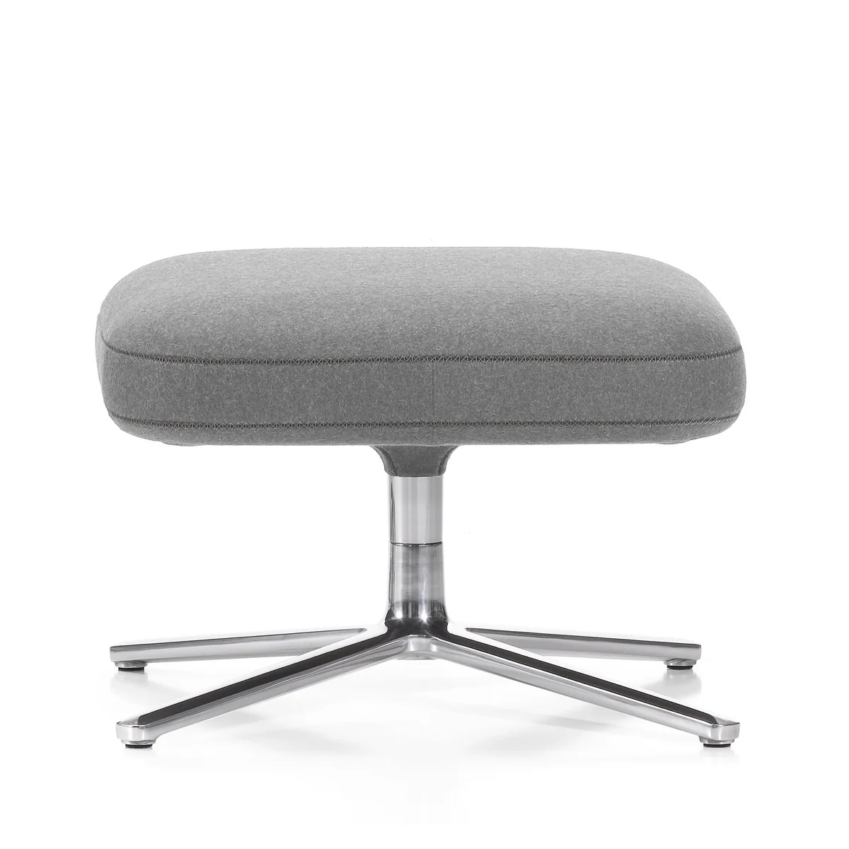 Vitra - Pouf pour Repos / Grand Repos, Cosy 2 gris clair (01 gris galet), aluminium poli (patins en feutre)