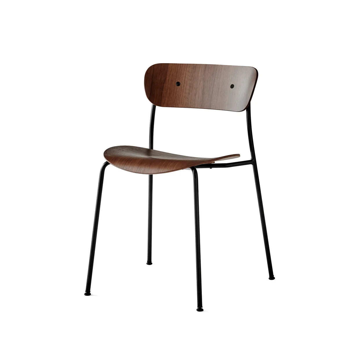 & Tradition - Pavilion Chaise, cadre noir / noyer laqué & Tradition - Pavilion Chaise, cadre noir / noyer laqué