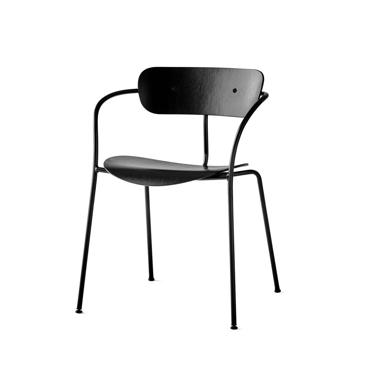 & Tradition - Chaise avec accoudoirs Pavilion, cadre noir / chêne laqué noir & Tradition - Chaise avec accoudoirs Pavilion, cadre noir / chêne laqué noir