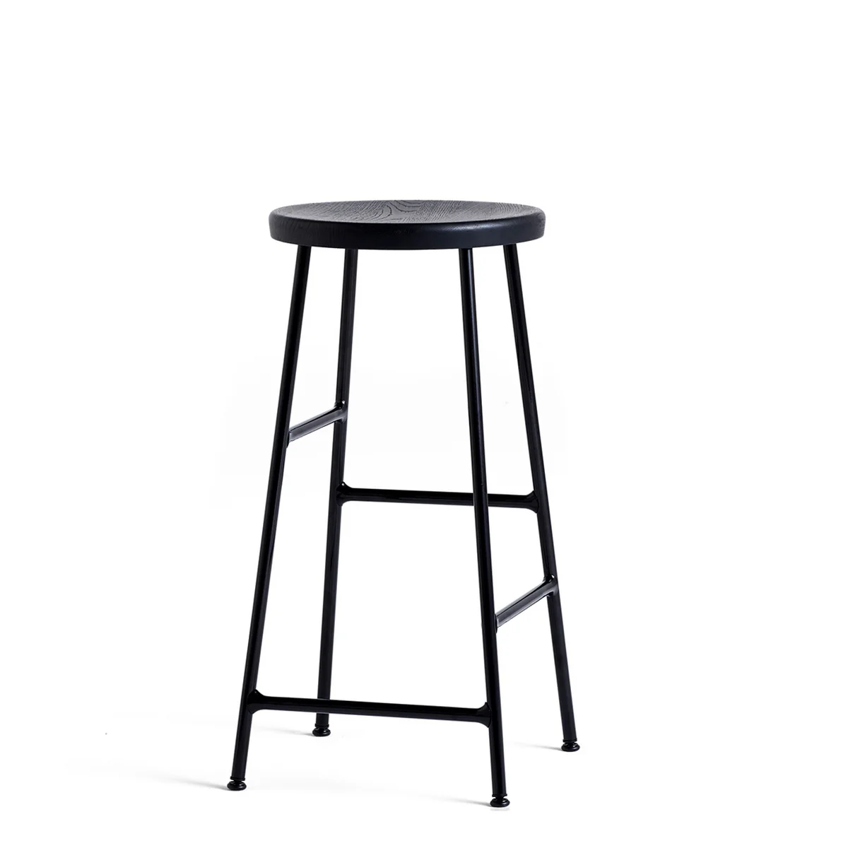 HAY - Tabouret de bar Cornet Low H 65 cm, chêne teinté noir / noir HAY - Tabouret de bar Cornet Low H 65 cm, chêne teinté noir / noir