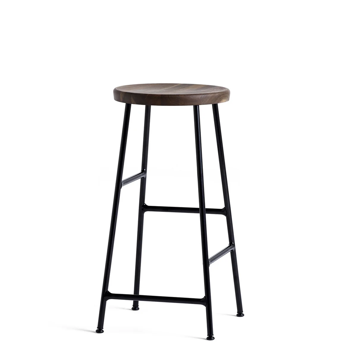 HAY - Tabouret de bar Cornet Low H 65 cm, chêne fumé / noir HAY - Tabouret de bar Cornet Low H 65 cm, chêne fumé / noir