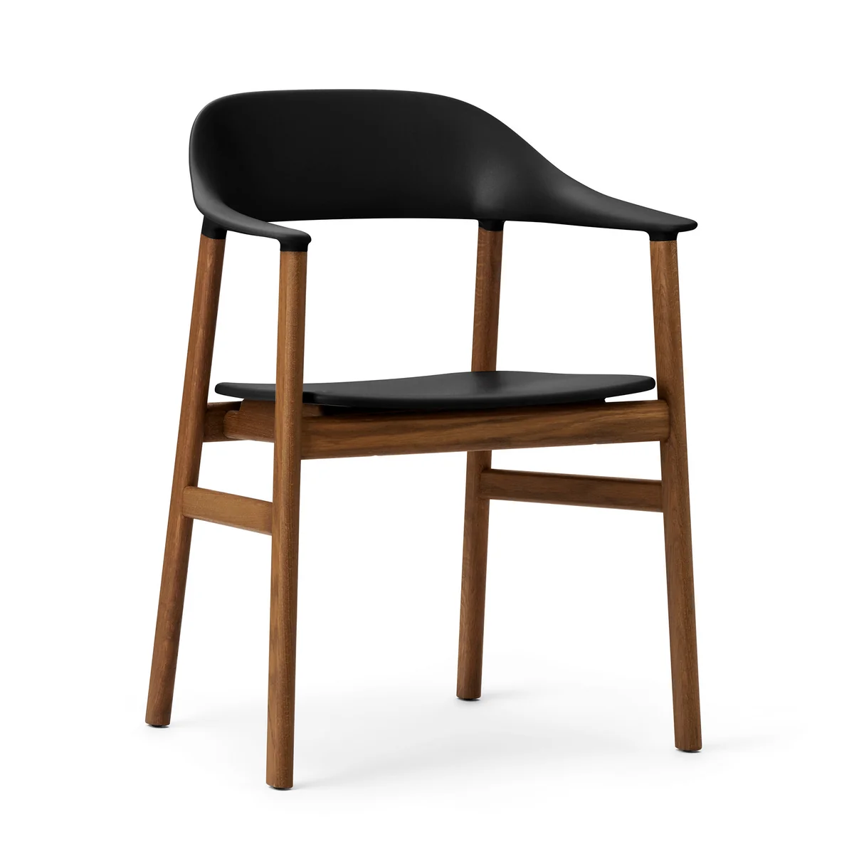 Normann Copenhagen - Chaise à accoudoirs Herit, chêne fumé / noir