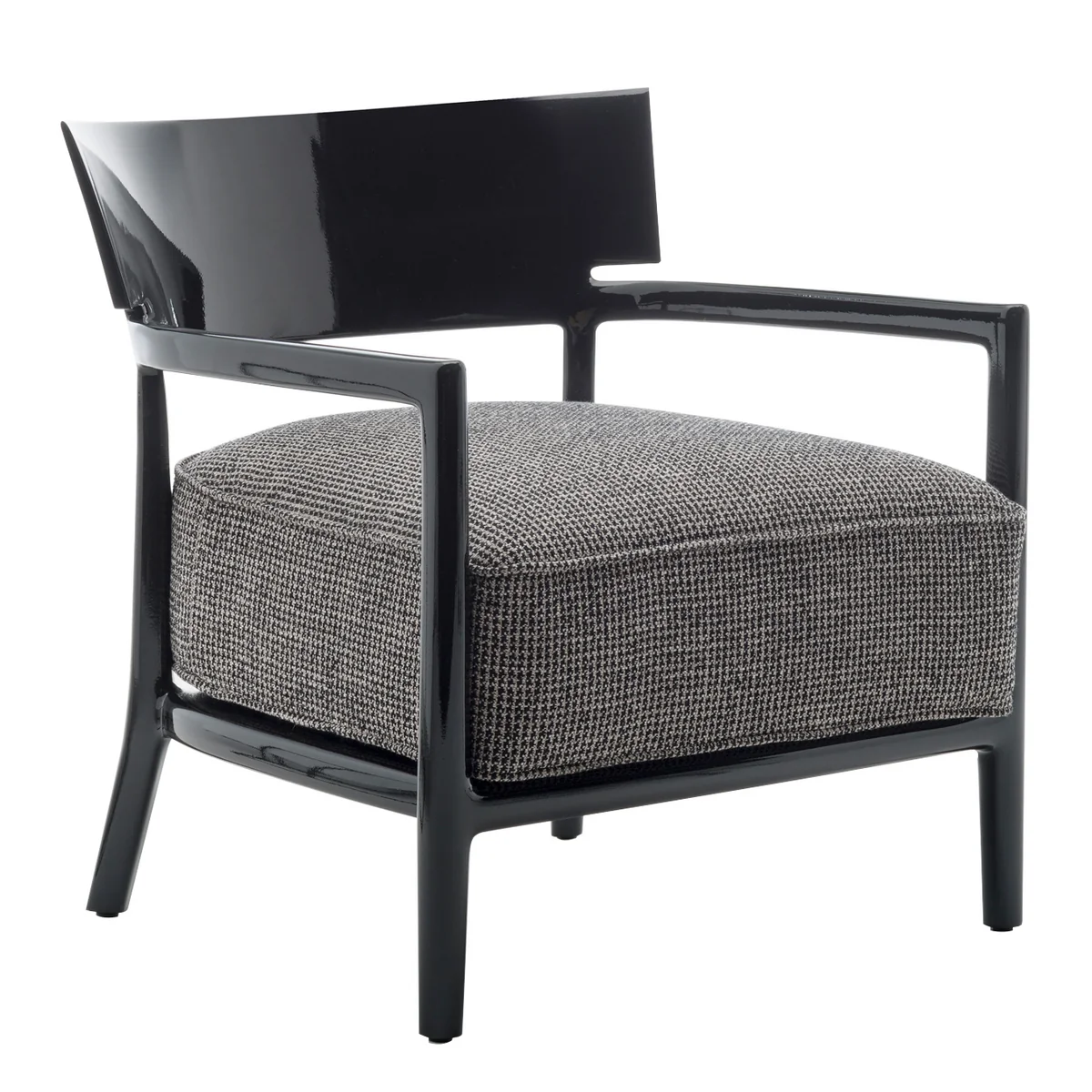 Kartell - Cara Fauteuil, structure noire / revêtement noir-beige Kartell - Cara Fauteuil, structure noire / revêtement noir-beige