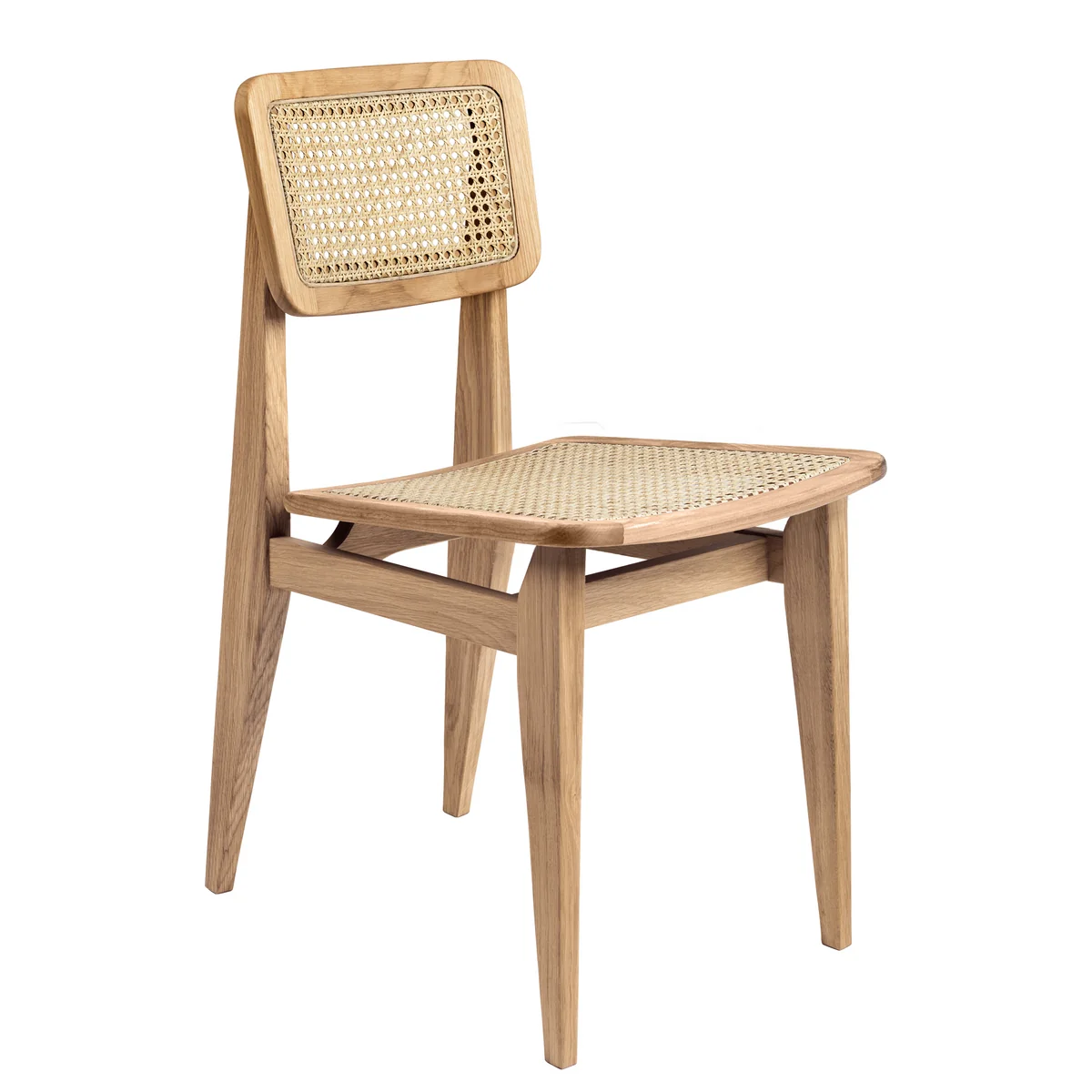 GUBI - Chaise de salle à manger C-Chair, tout en canne française, chêne huilé GUBI - Chaise de salle à manger C-Chair, tout en canne française, chêne huilé