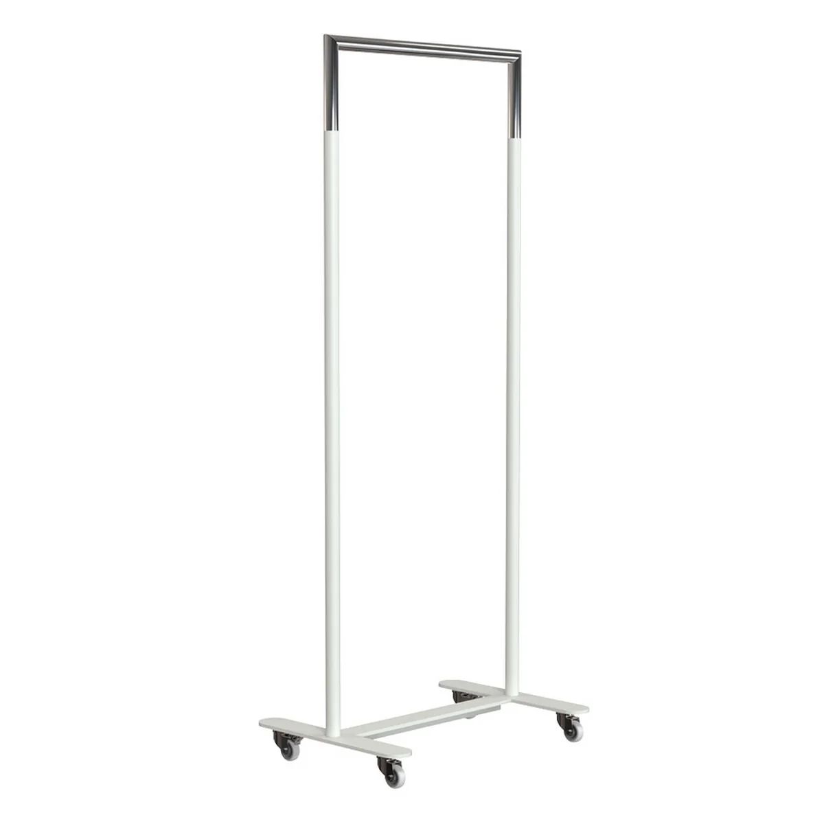 Frost - Bukto Porte-manteau à roulettes de 60 cm, acier inoxydable poli / blanc Frost - Bukto Porte-manteau à roulettes de 60 cm, acier inoxydable poli / blanc