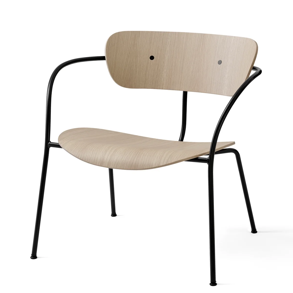 & tradition - Chaise longue Pavillon AV 5, noir / chêne laqué