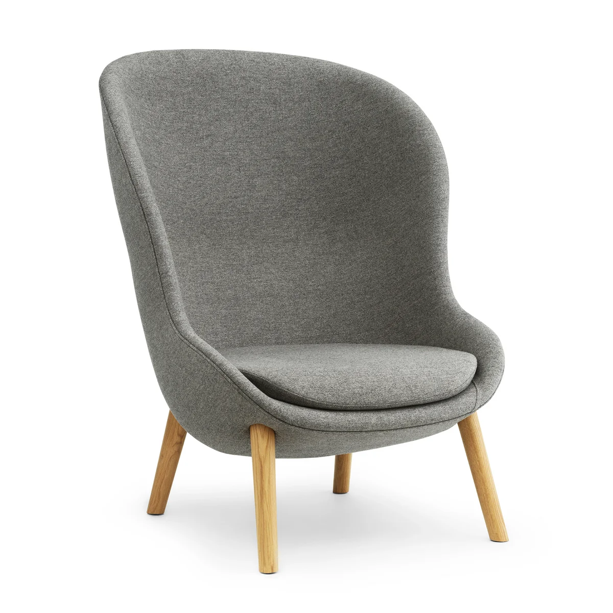 Normann copenhagen - Chaise longue haute hyg, chêne / gris (lin mlf26)