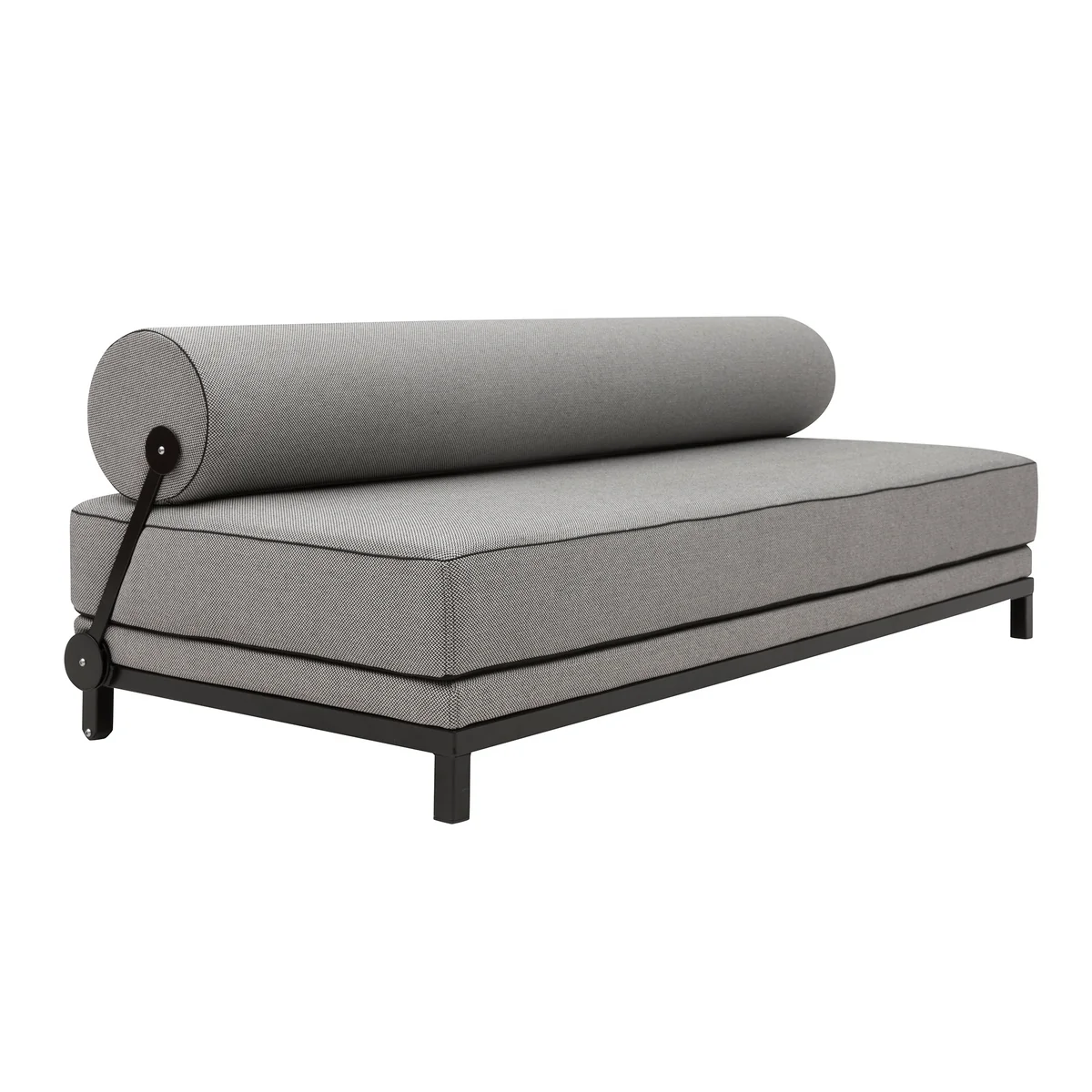 Softline - Lit de repos, noir / noir passepoil / noir / housse cento noir/blanc (470)