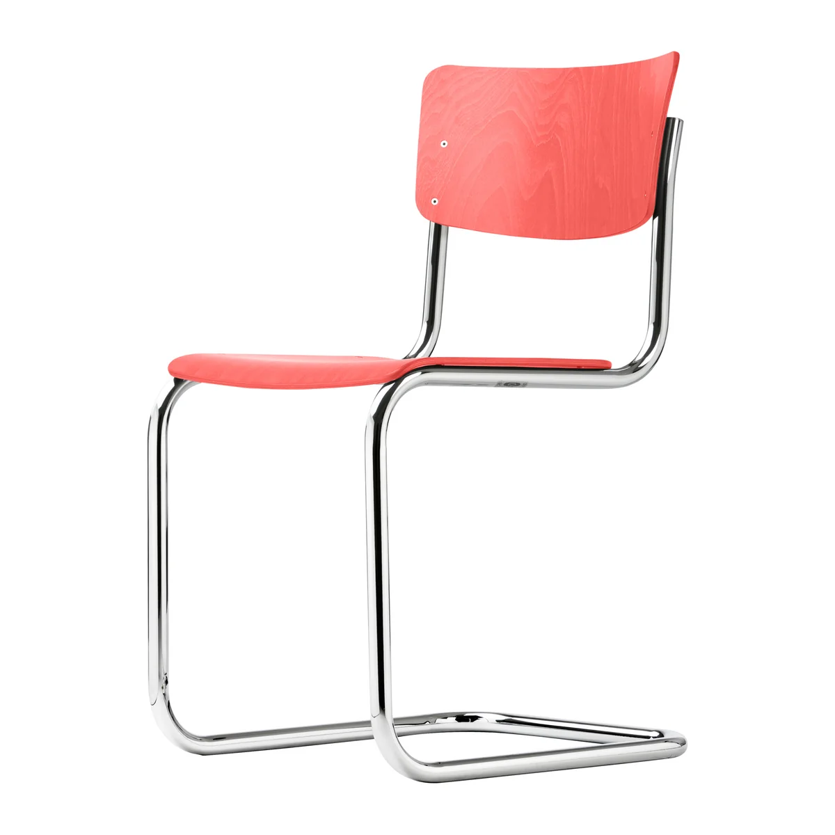 Thonet - S 43 Chaise, chrome / hêtre teinté rouge corail (TP 233) Thonet - S 43 Chaise, chrome / hêtre teinté rouge corail (TP 233)
