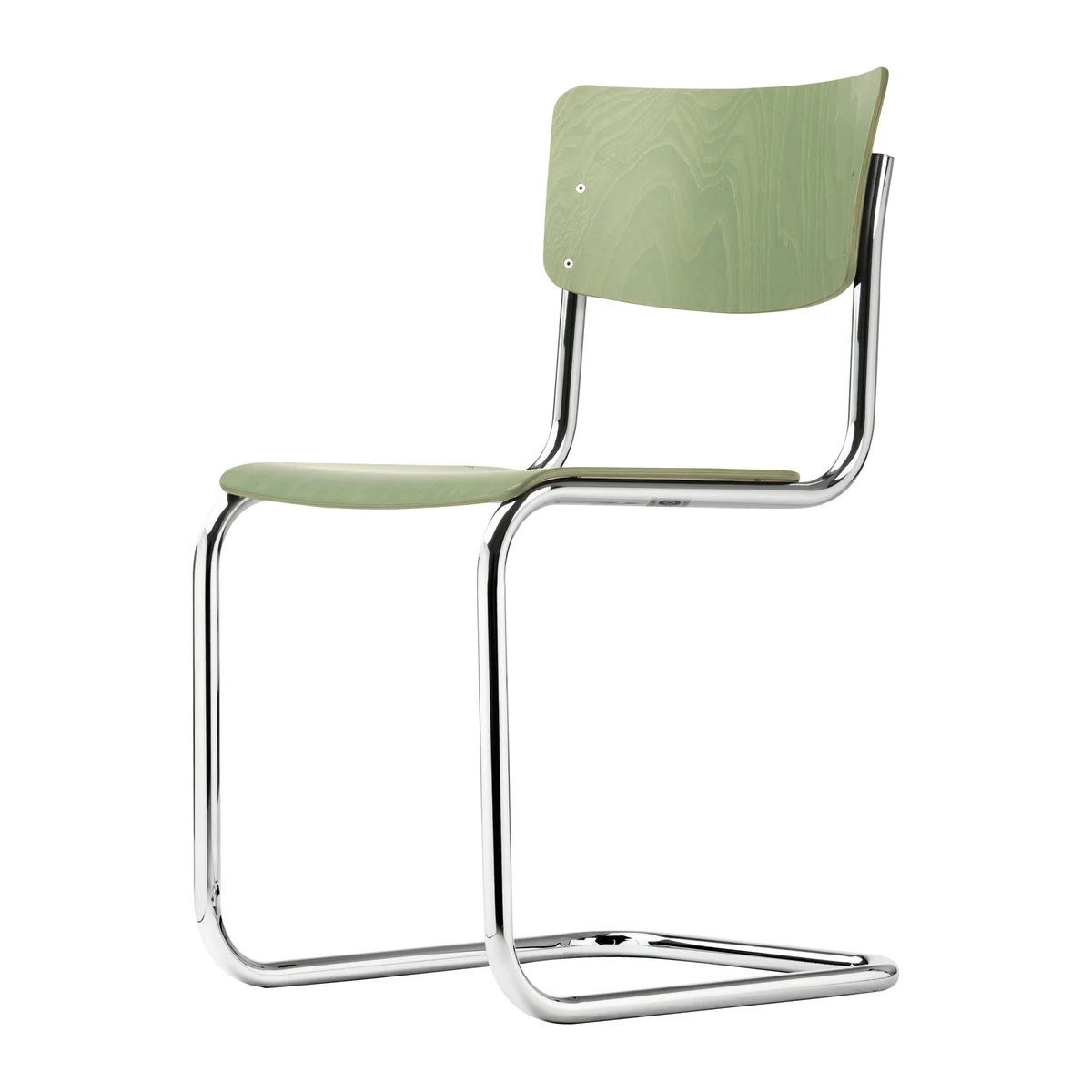 Thonet - S 43 Chaise, chrome / hêtre teinté vert jonc (TP 262) Thonet - S 43 Chaise, chrome / hêtre teinté vert jonc (TP 262)