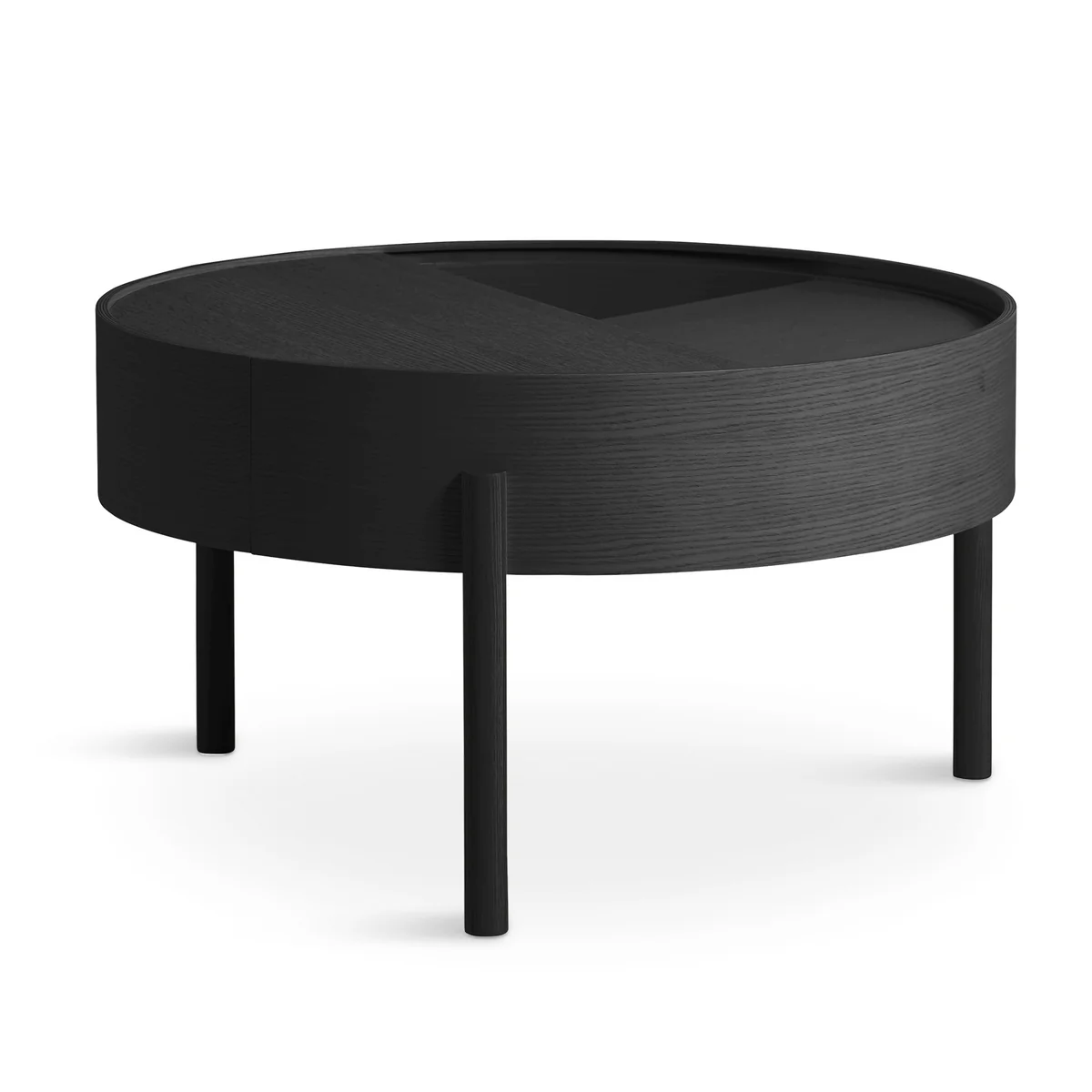 Woud - Arc Table basse Ø 66 cm H 38 cm, frêne laqué noir Woud - Arc Table basse Ø 66 cm H 38 cm, frêne laqué noir