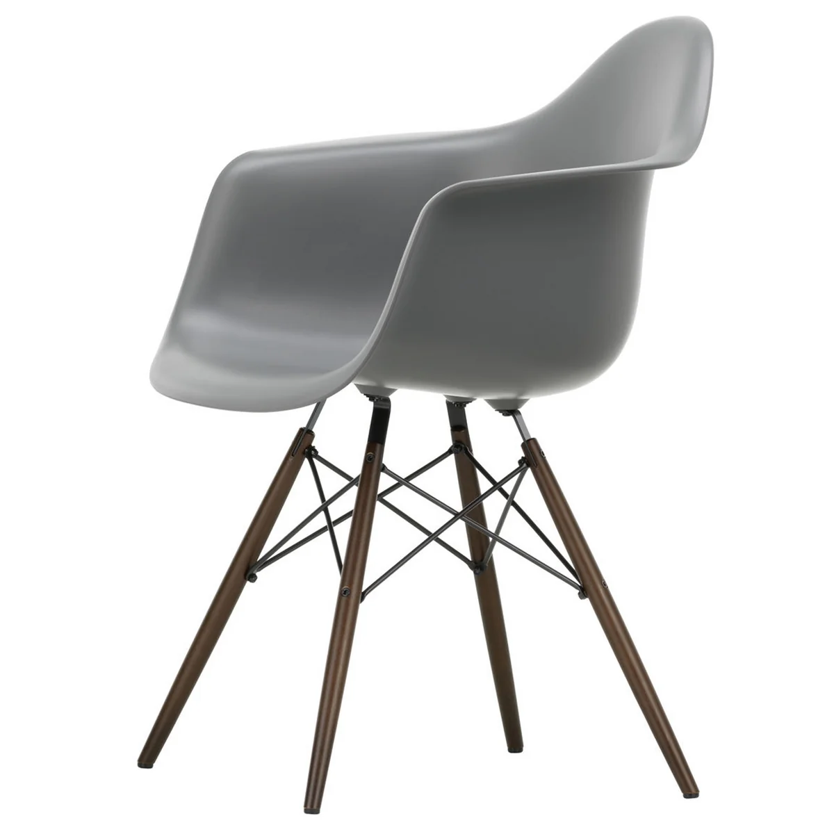 Vitra - Eames Plastic Armchair DAW RE, érable foncé / gris granit (patins en feutre basic dark) Vitra - Eames Plastic Armchair DAW RE, érable foncé / gris granit (patins en feutre basic dark)