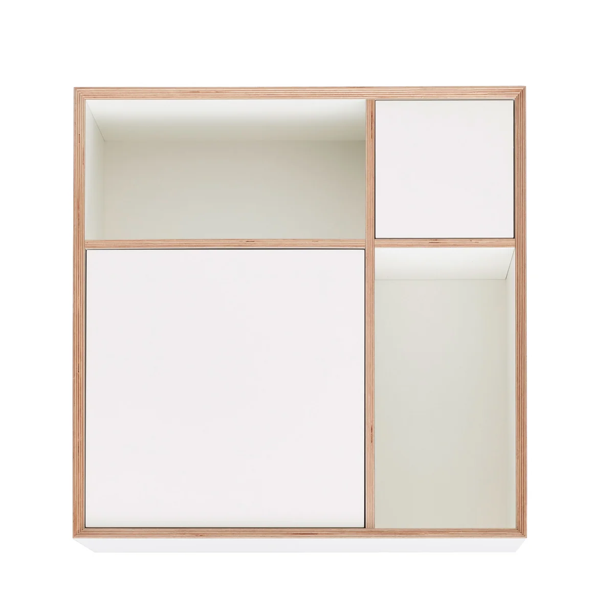 Müller möbelwerkstätten - Vertiko ply sideboard one, façades cpl blanc pur (ral 9010) / chant en bouleau