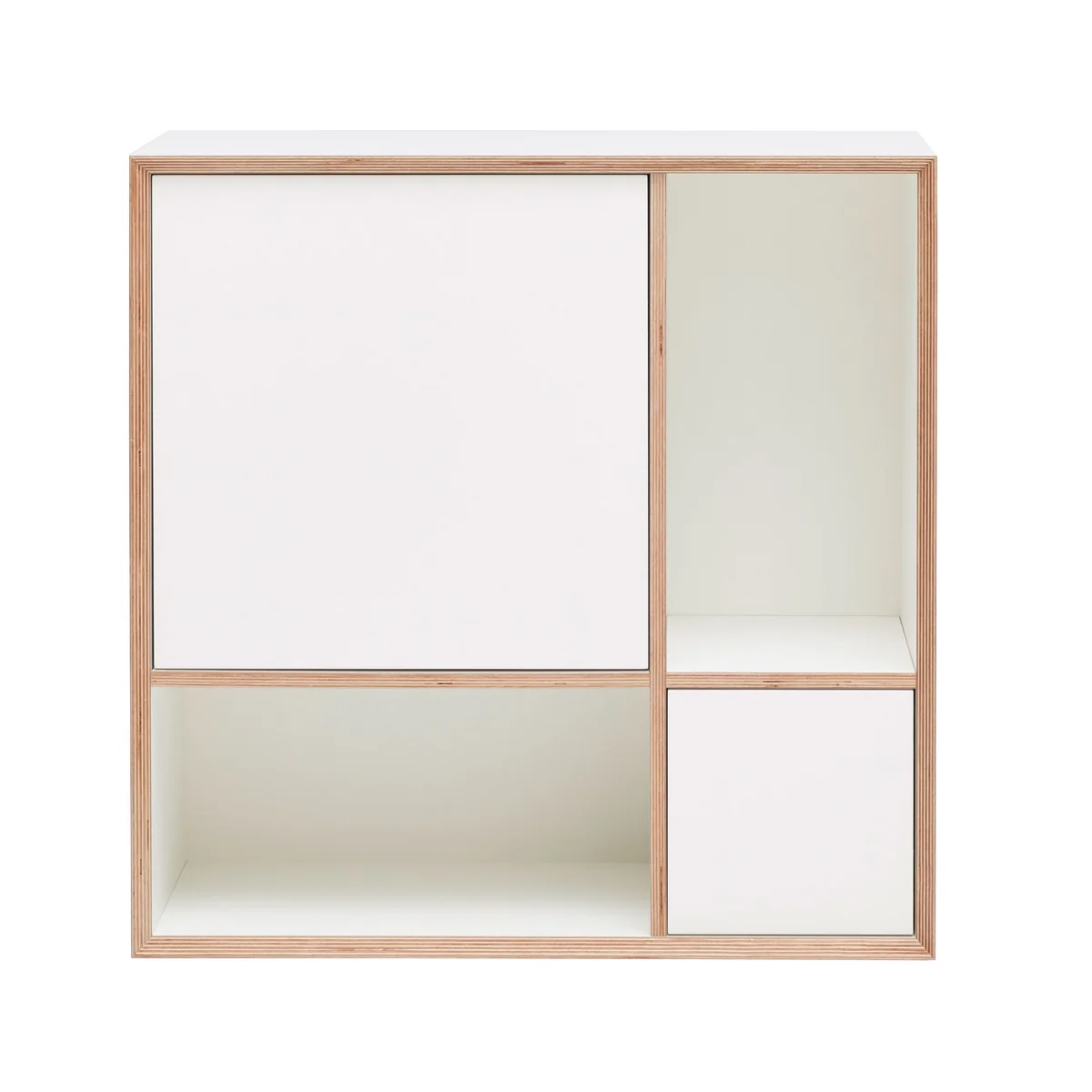 Müller möbelwerkstätten - Vertiko ply sideboard two, façades cpl blanc pur (ral 9010) / chant en bouleau