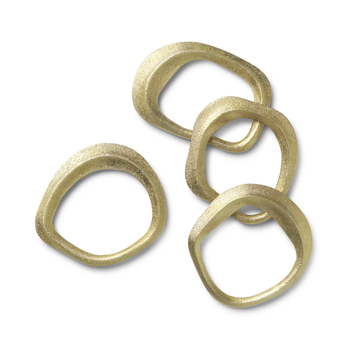Ferm Living - Ronds de serviette flow, laiton (lot de 4)