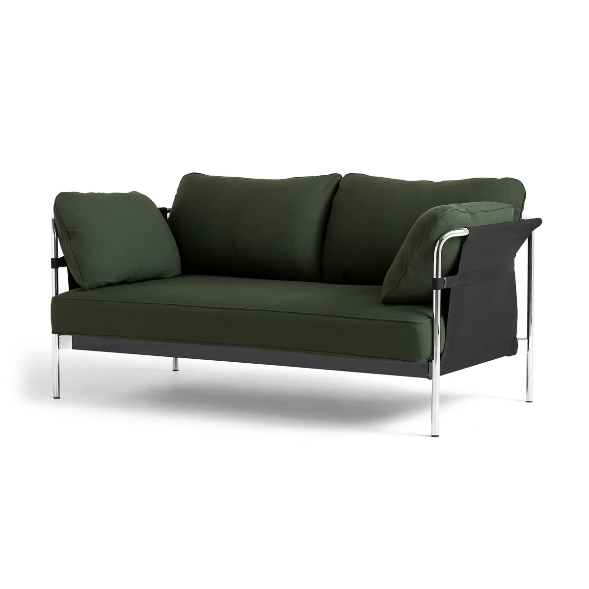 HAY - Can 2. 0 canapé 2 places, chromé / can vas noir / steelcut 975 vert foncé HAY - Can 2. 0 canapé 2 places, chromé / can vas noir / steelcut 975 vert foncé