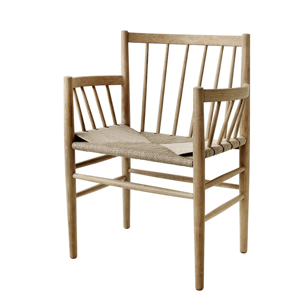 FDB Møbler - J81 Chaise avec accoudoirs, chêne laqué mat / tressage naturel FDB Møbler - J81 Chaise avec accoudoirs, chêne laqué mat / tressage naturel