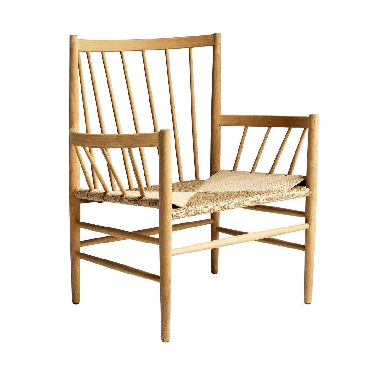 Fdb møbler - J82 chaise longue, chêne laqué mat / osier naturel Fdb møbler - J82 chaise longue, chêne laqué mat / osier naturel