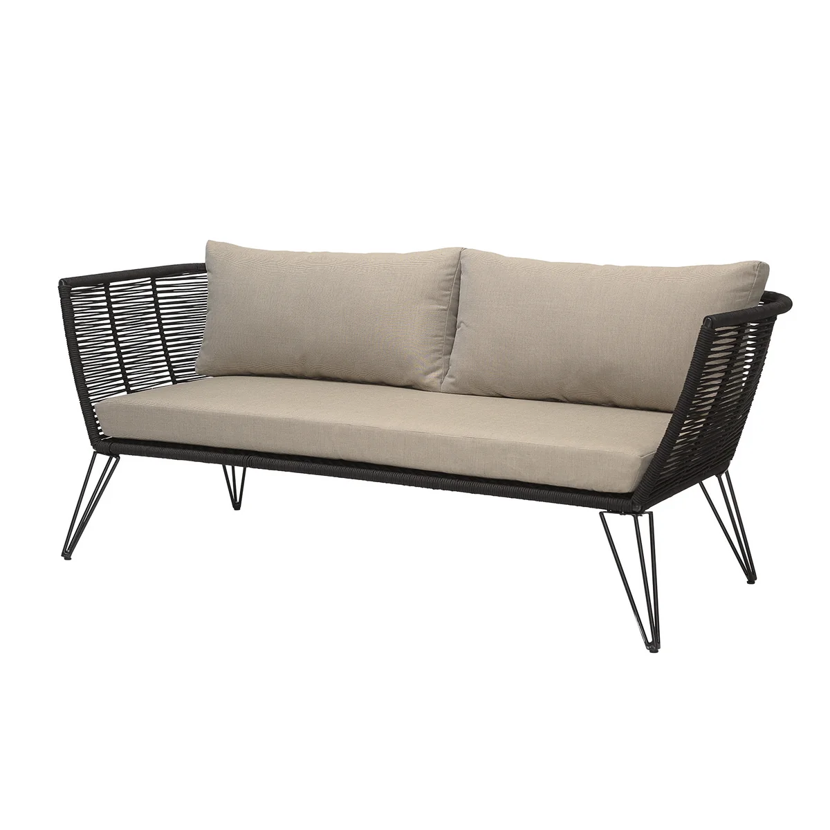 Bloomingville - Mundo Canapé avec coussins, noir / beige Bloomingville - Mundo Canapé avec coussins, noir / beige