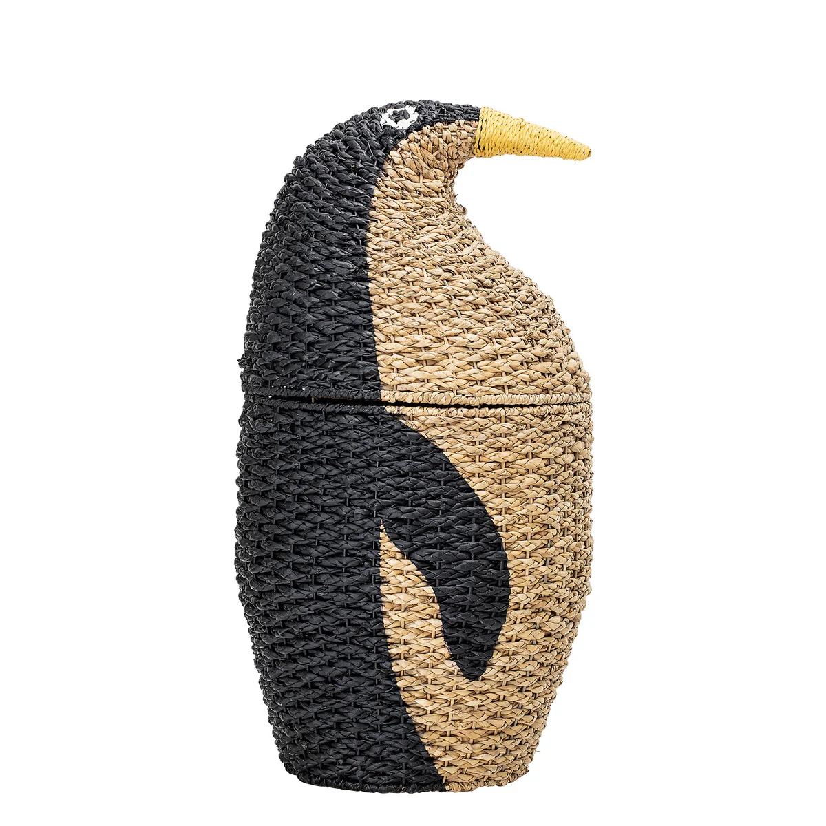 Bloomingville - Panier de rangement pingouin, Ø 37 x H 69 cm, naturel / noir Bloomingville - Panier de rangement pingouin, Ø 37 x H 69 cm, naturel / noir