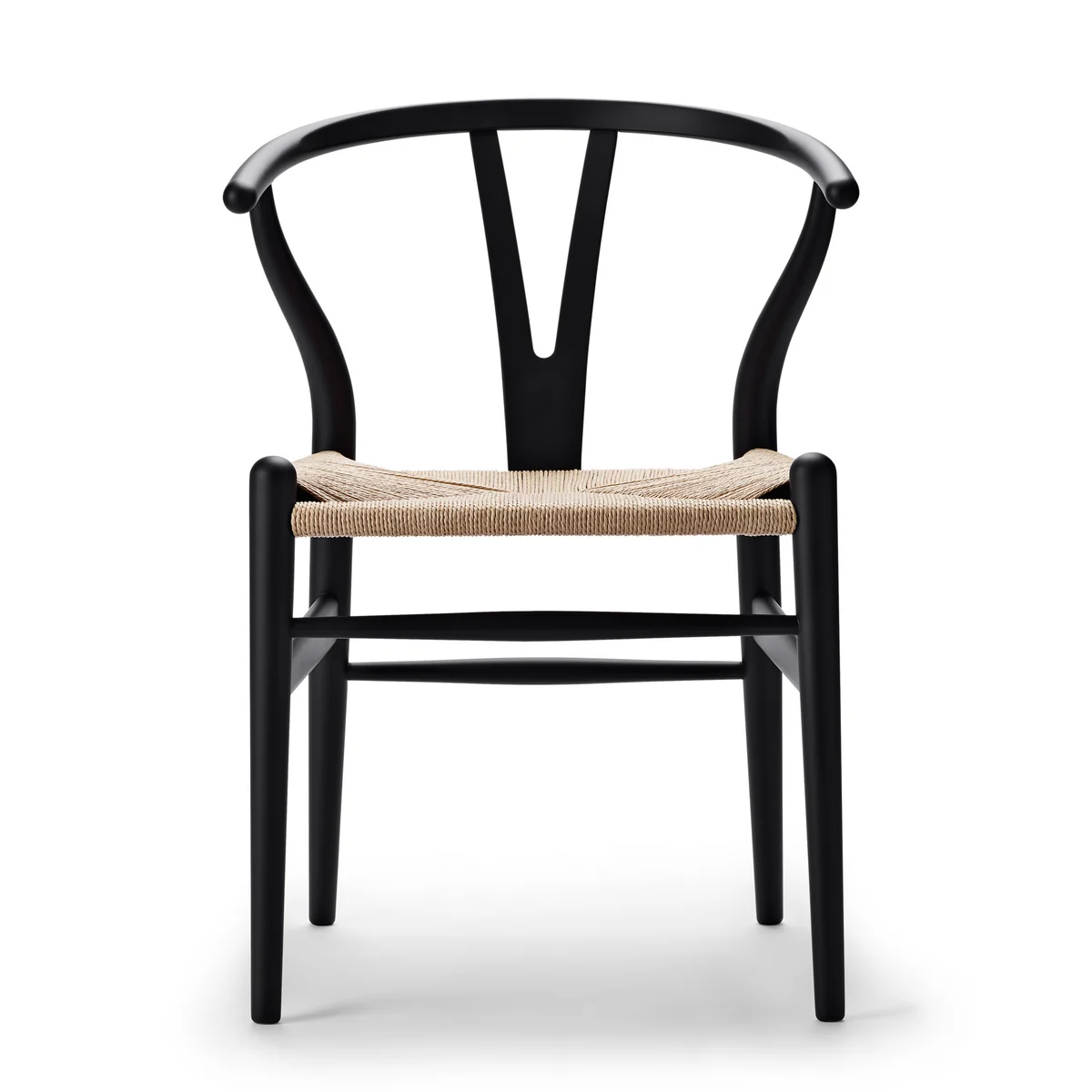 Carl Hansen - CH24 Wishbone Chair , soft black / tressage naturel Carl Hansen - CH24 Wishbone Chair , soft black / tressage naturel