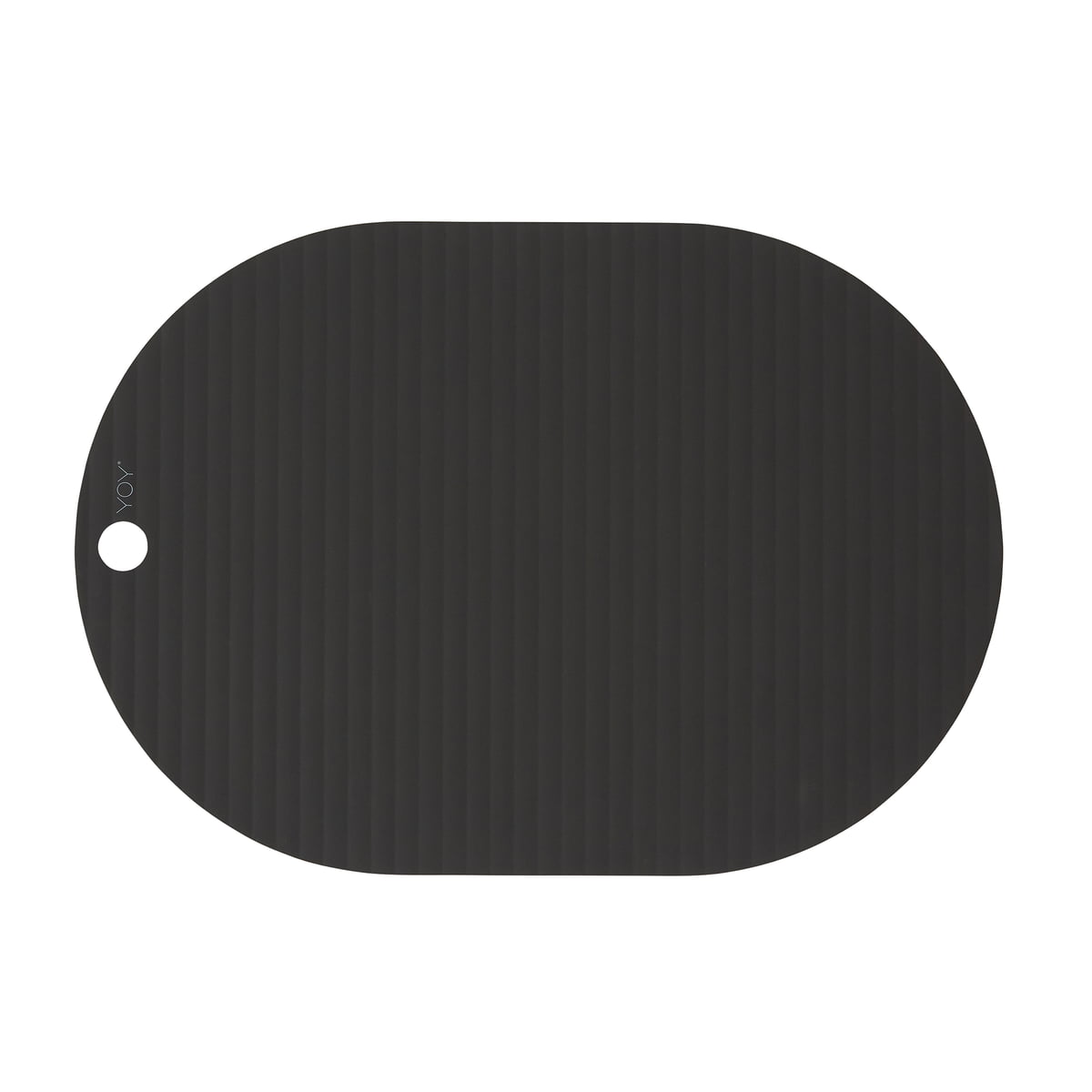 oyoy - ribbo set de table ovale, noir (set de 2)
