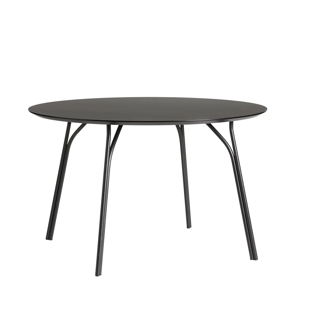 Woud - Table d'arbre ø 120 cm, plateau charbon de bois / pieds noirs Woud - Table d'arbre ø 120 cm, plateau charbon de bois / pieds noirs