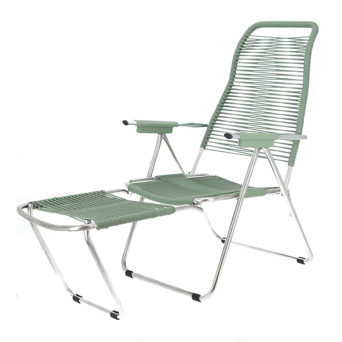 Fiam - Chaise longue Spaghetti , structure aluminium / revêtement sauge Fiam - Chaise longue Spaghetti , structure aluminium / revêtement sauge