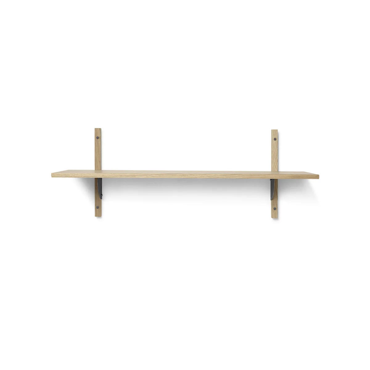 Ferm Living - Etagère murale sectorielle simple, 87 cm, chêne / laiton noir Ferm Living - Etagère murale sectorielle simple, 87 cm, chêne / laiton noir